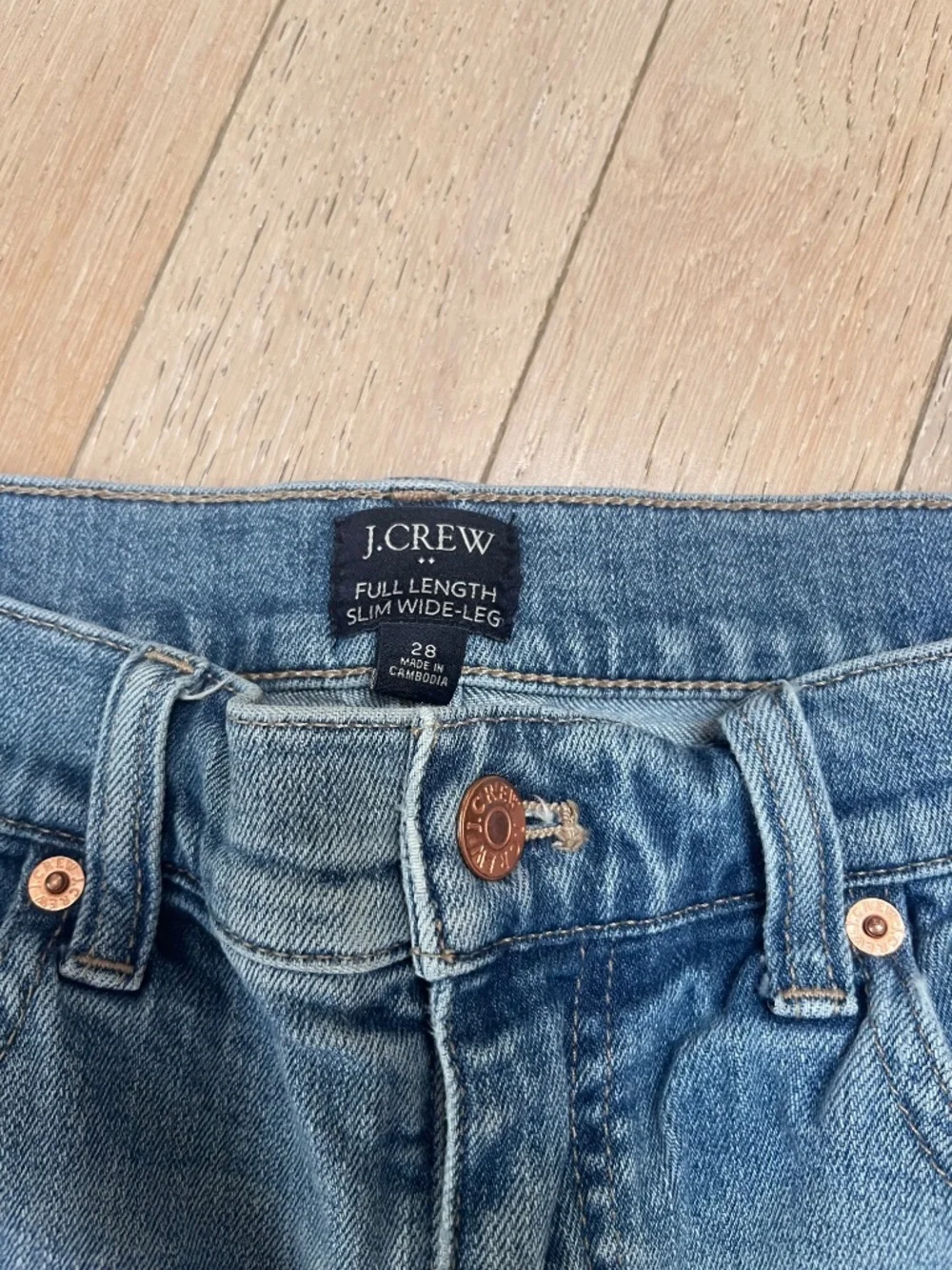 J.Crew Womens Women's  Full Length Slim Wide Leg High Rise  Jeans Size 28  light
